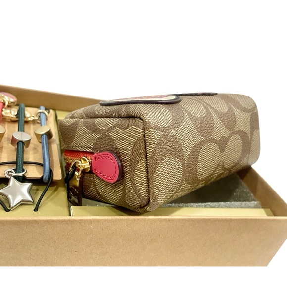 COACH Mini Boxy Cosmetic Case & Hair Ties Boxed Gift Set NWT NIB - Picture 8 of 14